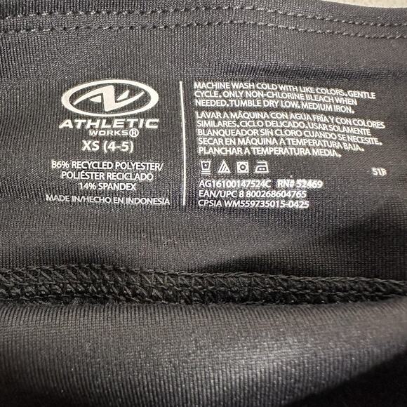 Athletic Works Girls Active Bike Shorts XS 4-5 Black Soot Pockets - Picture 5 of 5